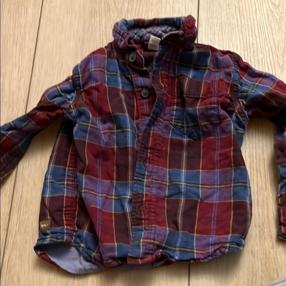 Classic Red and Blue Plaid Button Down Shirt